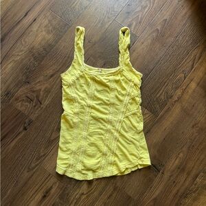 Free People Yellow Tank Top